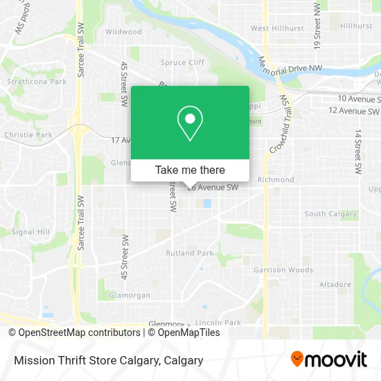 Mission Thrift Store Calgary map