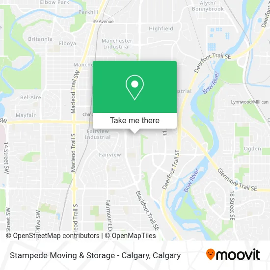 Stampede Moving & Storage - Calgary map
