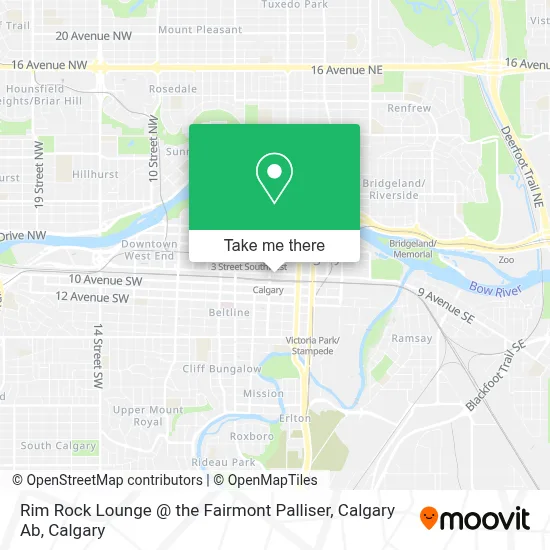 Rim Rock Lounge @ the Fairmont Palliser, Calgary Ab map