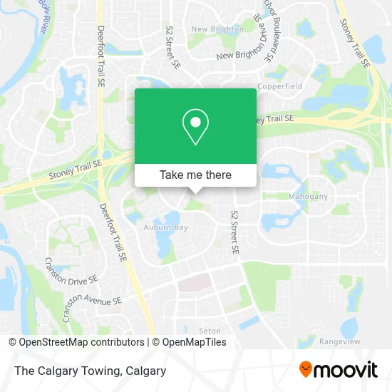 The Calgary Towing map