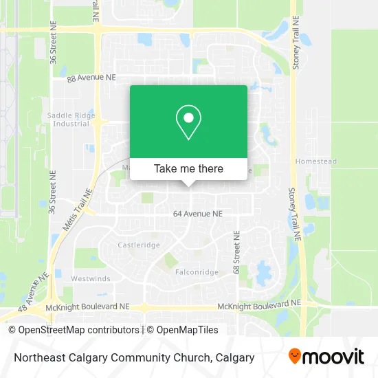 Northeast Calgary Community Church map