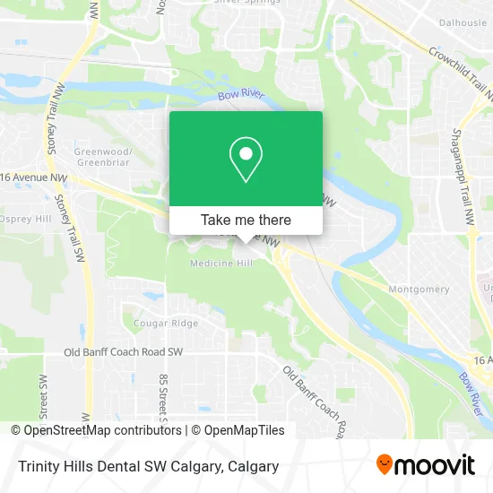 Trinity Hills Dental SW Calgary map