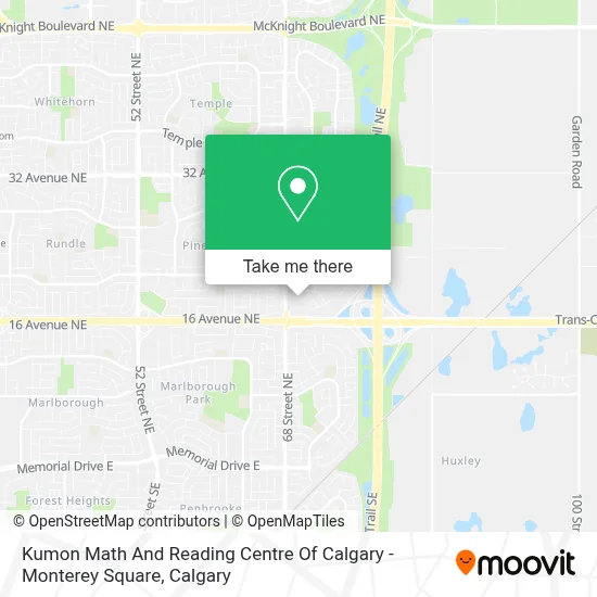 Kumon Math And Reading Centre Of Calgary - Monterey Square map