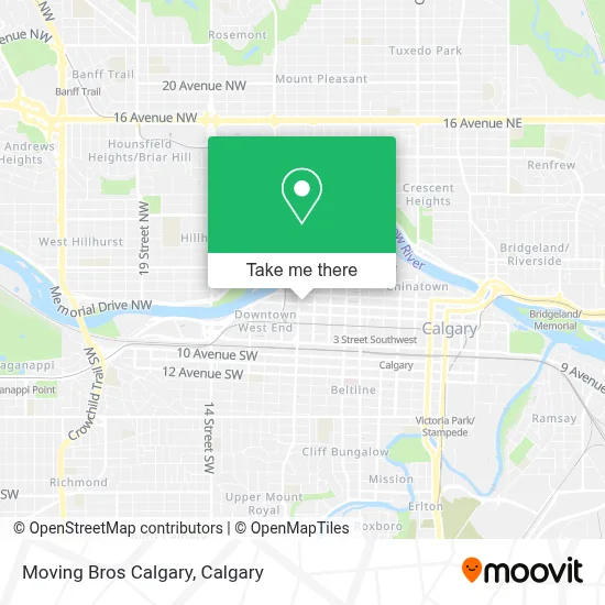 Moving Bros Calgary map