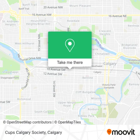 Cups Calgary Society map
