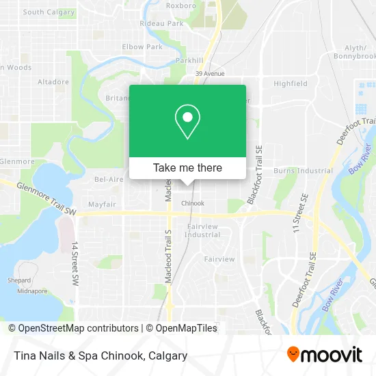 Tina Nails & Spa Chinook map
