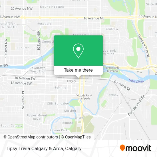 Tipsy Trivia Calgary & Area map