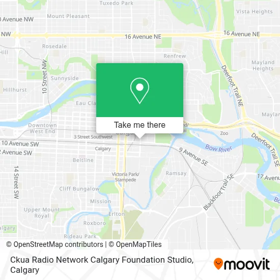 Ckua Radio Network Calgary Foundation Studio map