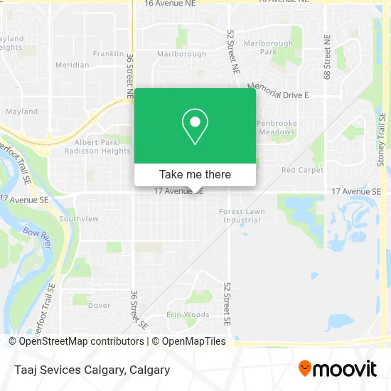 Taaj Sevices Calgary map