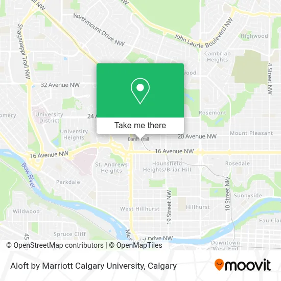 Aloft by Marriott Calgary University map