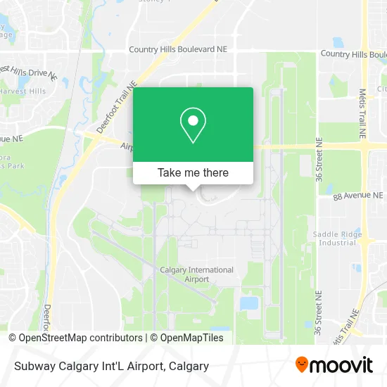 Subway Calgary Int'L Airport map