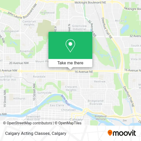 Calgary Acting Classes map