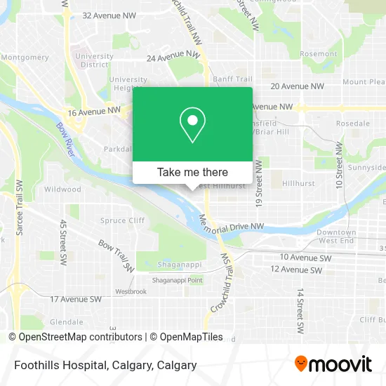 Foothills Hospital, Calgary map