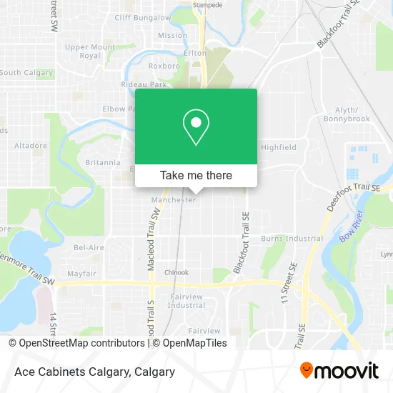 Ace Cabinets Calgary map