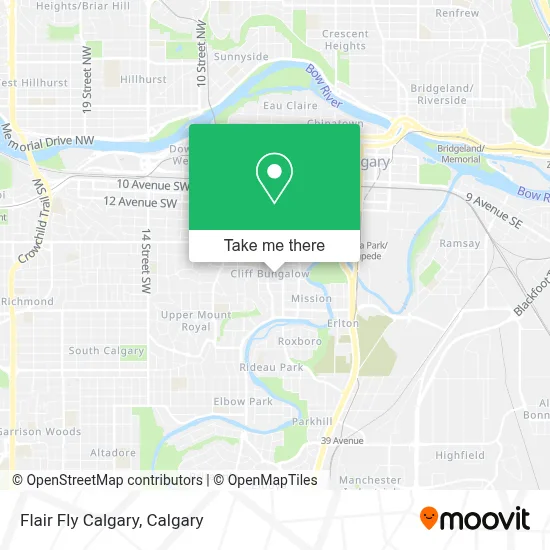 Flair Fly Calgary map