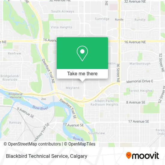 Blackbird Technical Service map