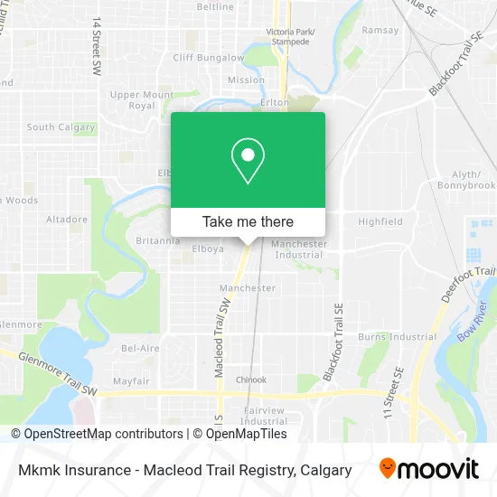 Mkmk Insurance - Macleod Trail Registry map