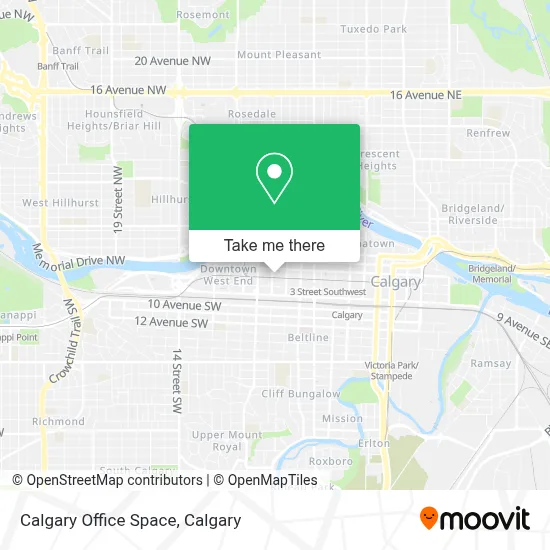 Calgary Office Space map