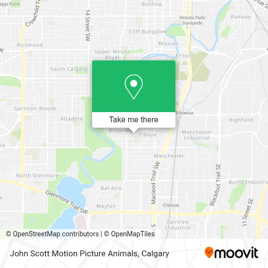 John Scott Motion Picture Animals map