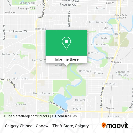Calgary Chinook Goodwill Thrift Store map