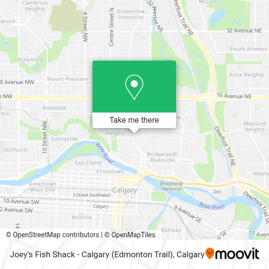 Joey's Fish Shack - Calgary (Edmonton Trail) map