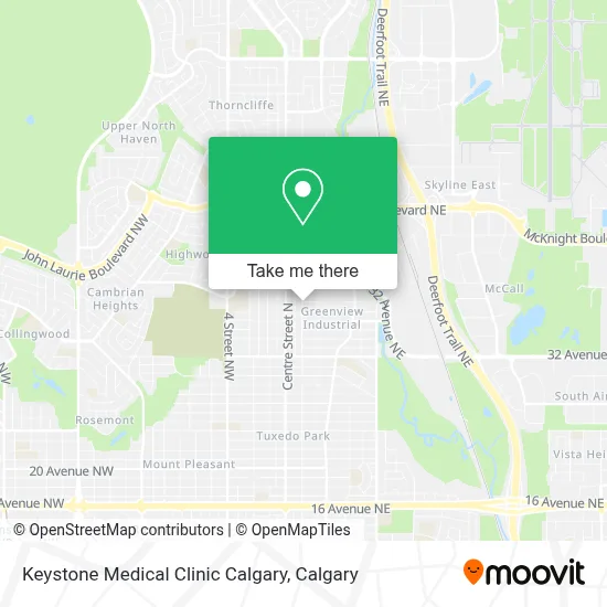 Keystone Medical Clinic Calgary map
