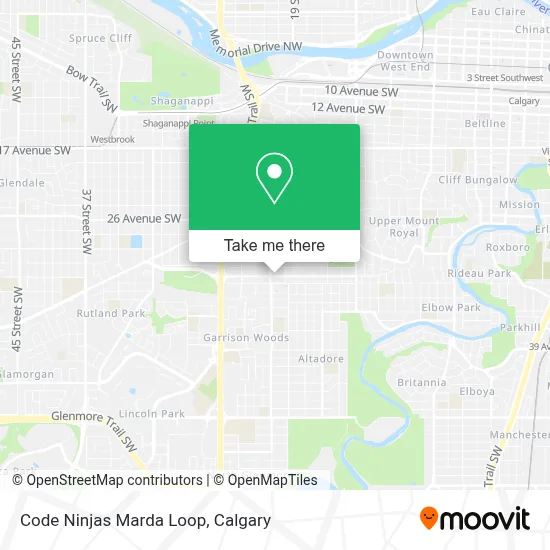 Code Ninjas Marda Loop map