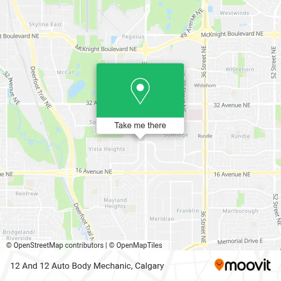 12 And 12 Auto Body Mechanic map