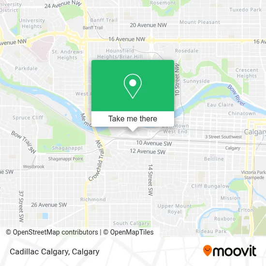 Cadillac Calgary map
