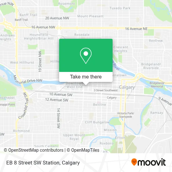 EB 8 Street SW Station map
