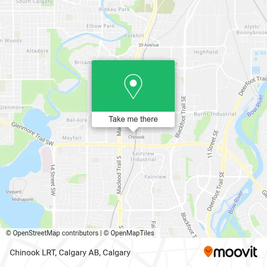 Chinook LRT, Calgary AB map