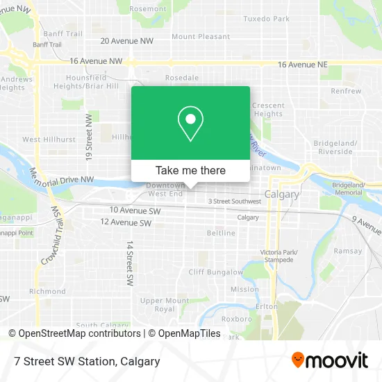 7 Street SW Station map