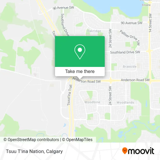 Tsuu T'ina Nation map