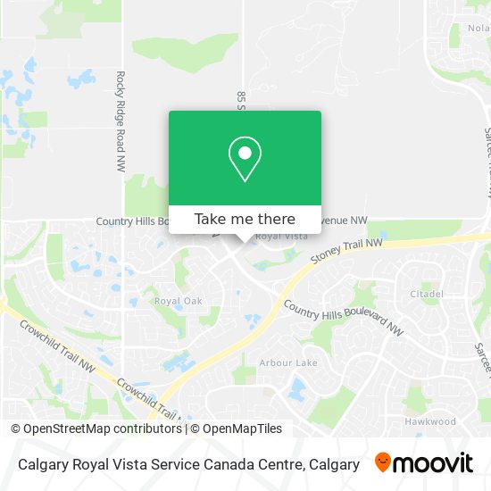 Calgary Royal Vista Service Canada Centre map