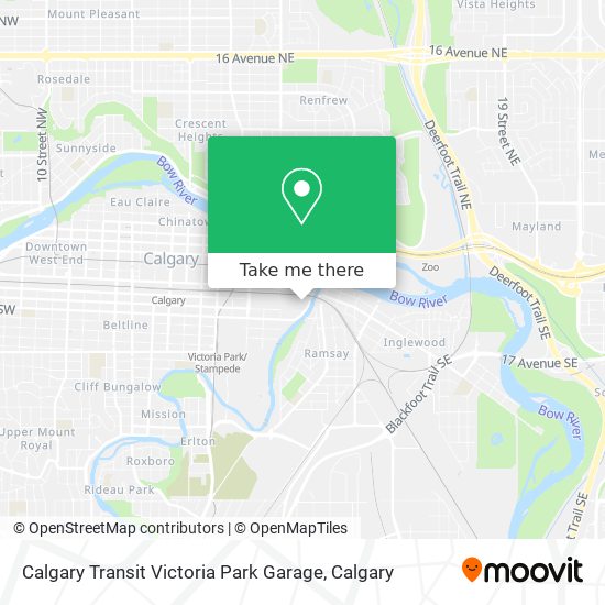 Calgary Transit Victoria Park Garage map