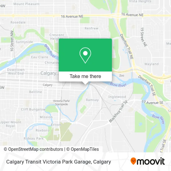 Calgary Transit Victoria Park Garage map