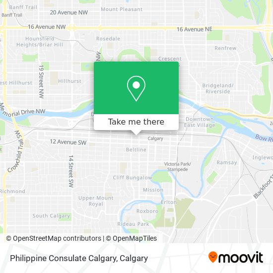 Philippine Consulate Calgary map