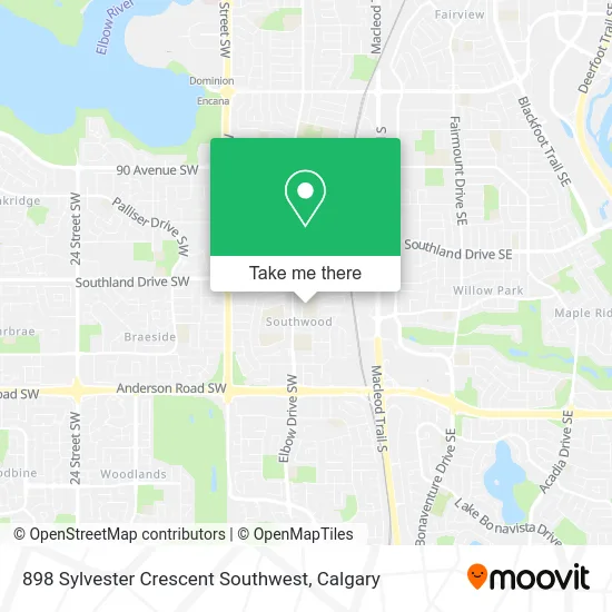 898 Sylvester Crescent Southwest map