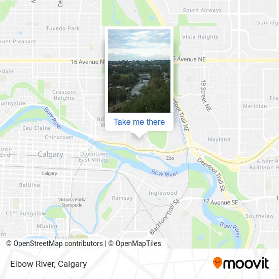 Elbow River map