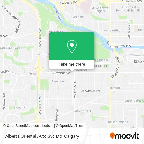 Alberta Oriental Auto Svc Ltd map