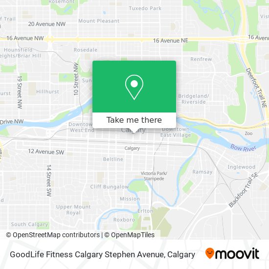 GoodLife Fitness Calgary Stephen Avenue map