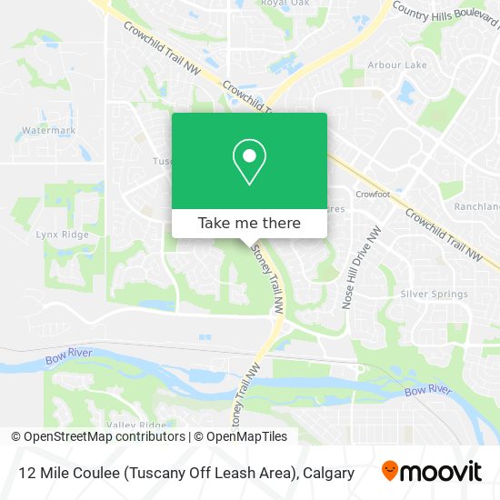 12 Mile Coulee (Tuscany Off Leash Area) map