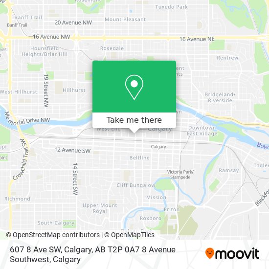 607 8 Ave SW, Calgary, AB T2P 0A7 8 Avenue Southwest map