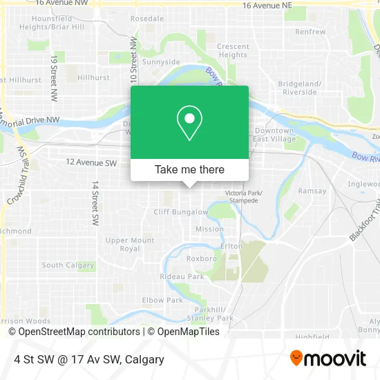 4 St SW @ 17 Av SW map