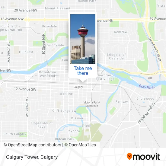 Calgary Tower map