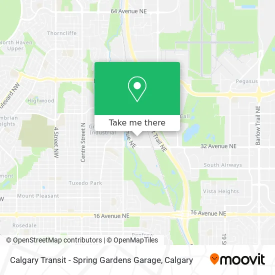 Calgary Transit - Spring Gardens Garage map