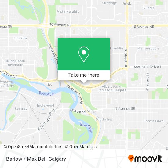 How to get to Barlow / Max Bell in Calgary by bus or light rail?