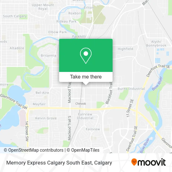 Memory Express Calgary South East map