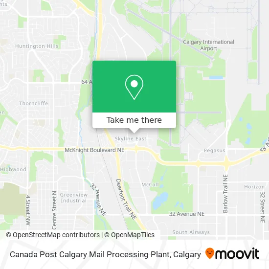 Canada Post Calgary Mail Processing Plant map