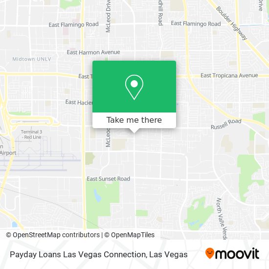 Payday Loans Las Vegas Connection map